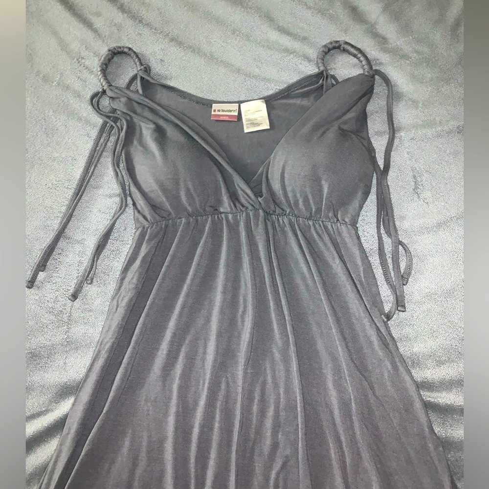 No boundaries grey spaghetti strap maxi dress size s